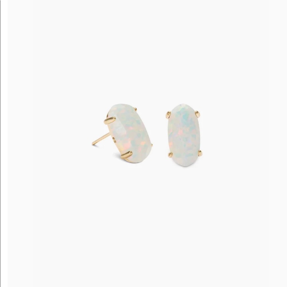 Kendra Scott Betty Gold Earrings in White Opal